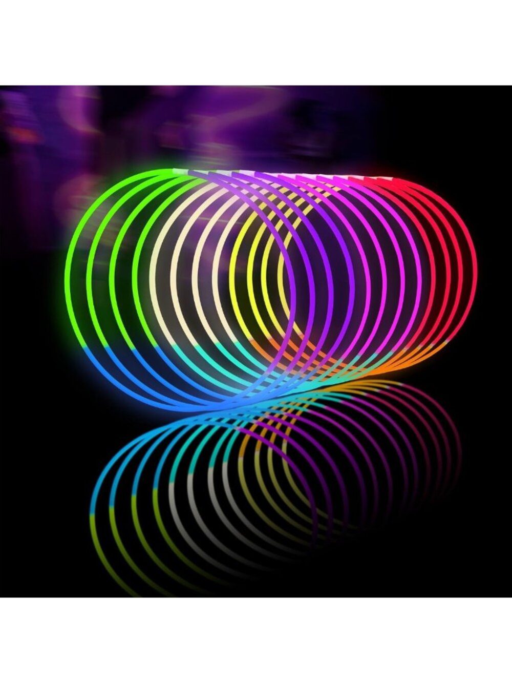 Bulk 100ct Glow Sticks - 22'' Neon Light Necklaces with Connectors for Parties